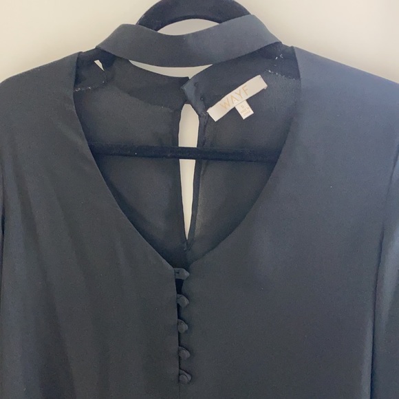 Wayf Black Blouse with choker neck and buttons - Picture 4 of 5